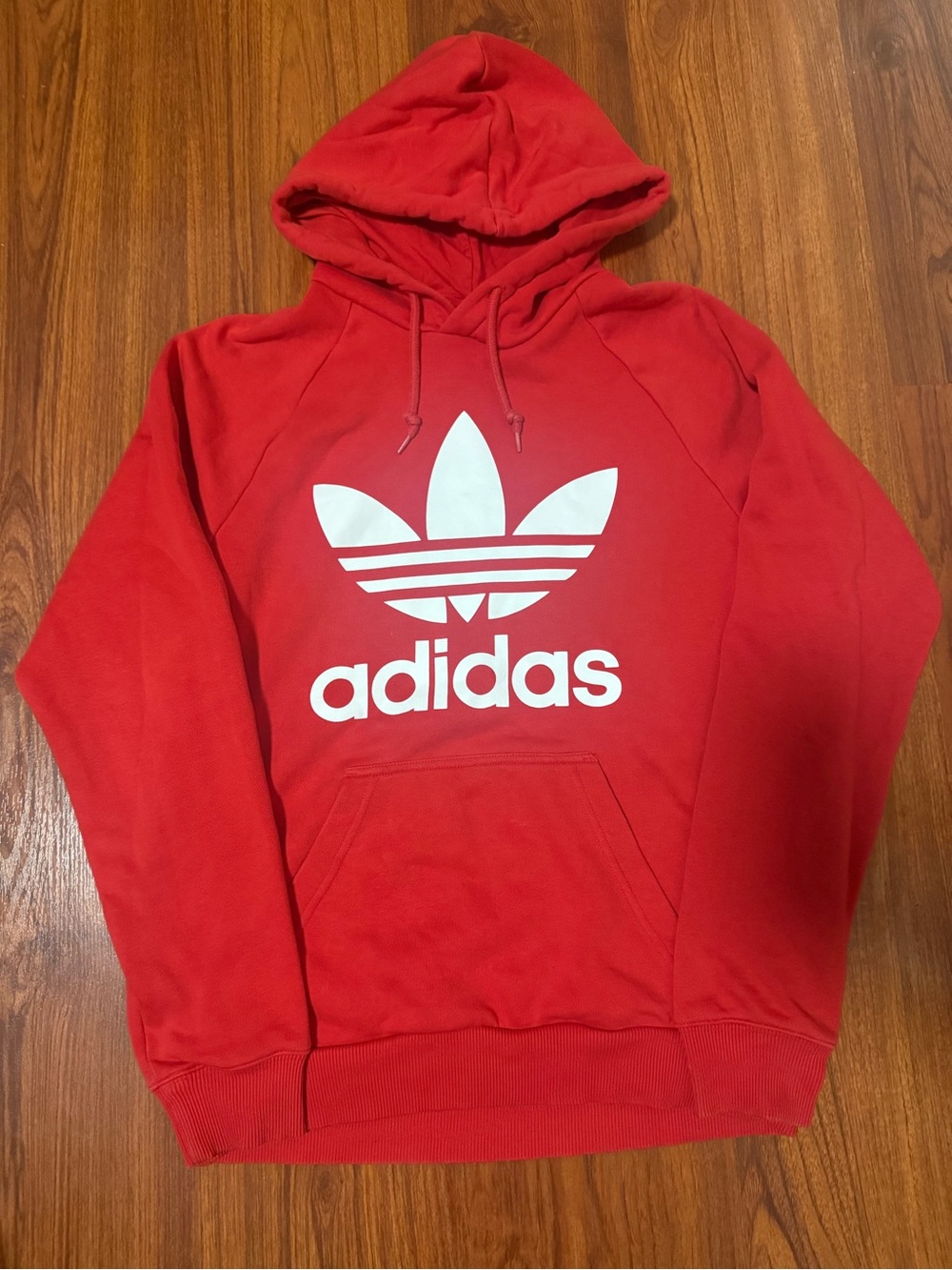 adidas Red Trefoil Pullover Hoodie - Men's Sweater